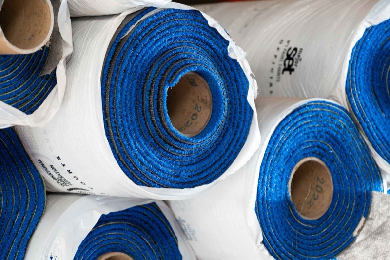 Mondo padel surfaces – close-up of artificial turf for padel courts